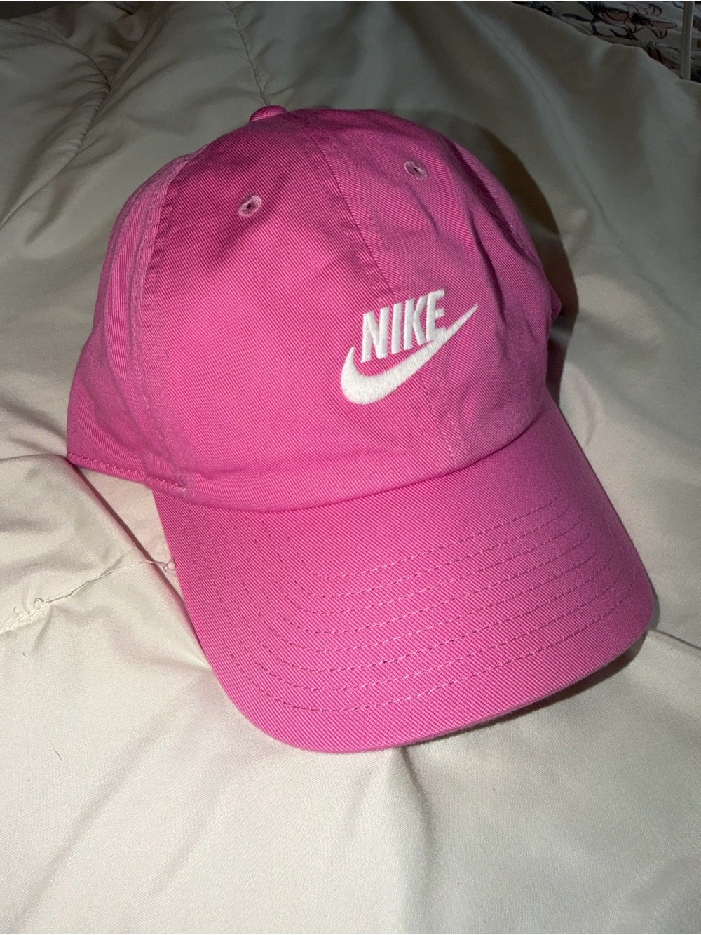 Nike bubblegum Pink Women's Baseball Cap with White Swoosh
